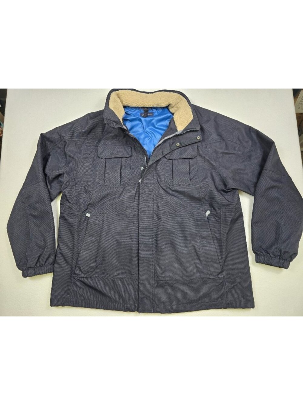 Lands End Mens XL Navy Hooded Coat